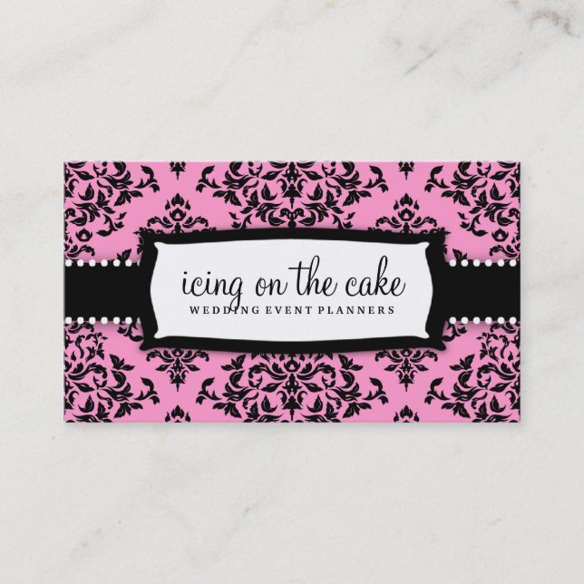 311 Icing on the Cake Pink Liquorice White Dots` Business Card (Front)