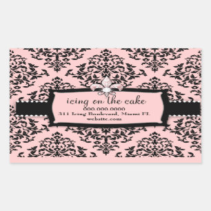 311 Icing on the Cake Sweet Pink Fleur Di Lis Rectangular Sticker