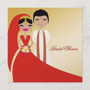311-Indian Beauty with Groom Bridal Shower Invitation