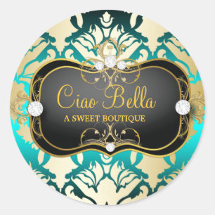 311 Jet Black Ciao Bella Aqua Sass Classic Round Sticker