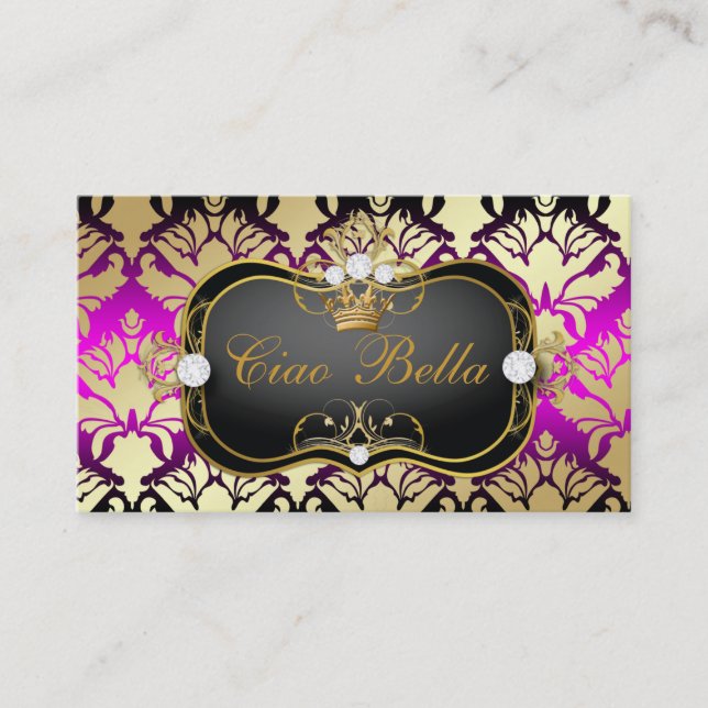 311 Jet Black Ciao Bella Pink Sass Business Card (Front)