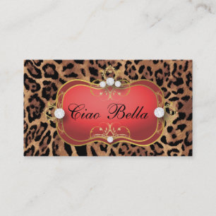 311 Jet Red Ciao Bella Black Tan Leopard Business Card