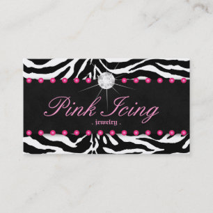 311 Jewellery Business Card Zebra Pink Dots