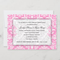 311 Jocelyn Pink Damask Invitation
