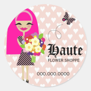 311-KILA FLOWER & BUTTERFLY INTERCHANGEABLE CLASSIC ROUND STICKER