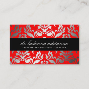 311 Ladonna Damask Rouge Business Card