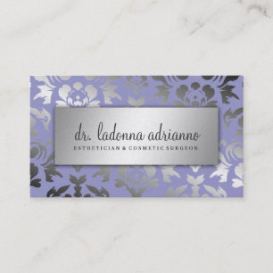 311 Ladonna Damask Silver Lavender Business Card
