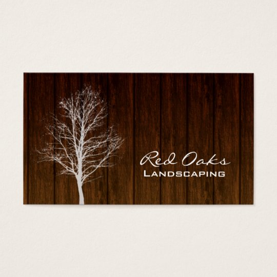 311 Landscaping Business Card Wood Tree White Oak