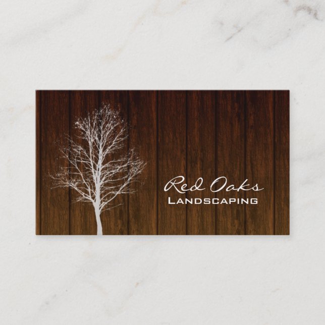 311 Landscaping Business Card Wood Tree White Oak (Front)