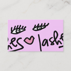 311-Lash Service Customisable   Candy Pink Business Card