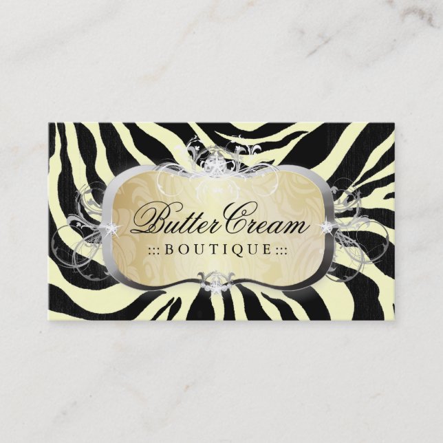 311 Lavish Buttercream Platter Zebra Business Card (Front)