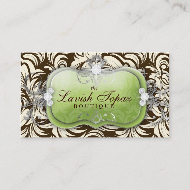 311 Lavish Lime Brown Business Card (Front)
