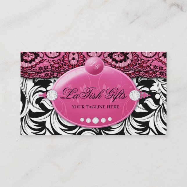 311-Lavish Pink Delish with Fashionista Business Card (Front)