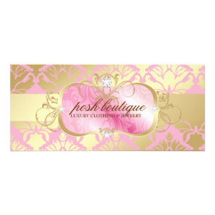 311 Lavish Pink Platter & Damask Shimmer Golden Rack Card