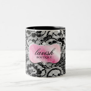 311 Lavish Pink Platter & Lace Two-Tone Coffee Mug