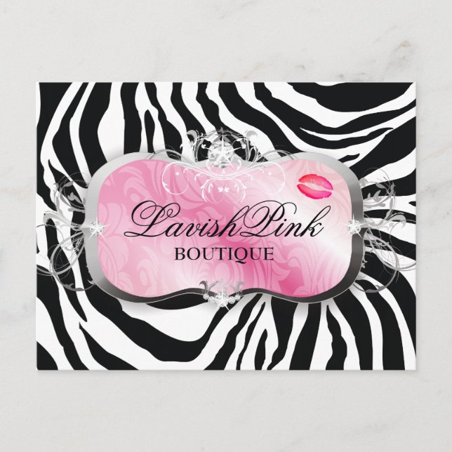 311 Lavish Pink Platter Swirls & Lips Postcard (Front)