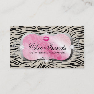 311 Lavish Pink Platter with Lips Hip Zebra Appointment Card