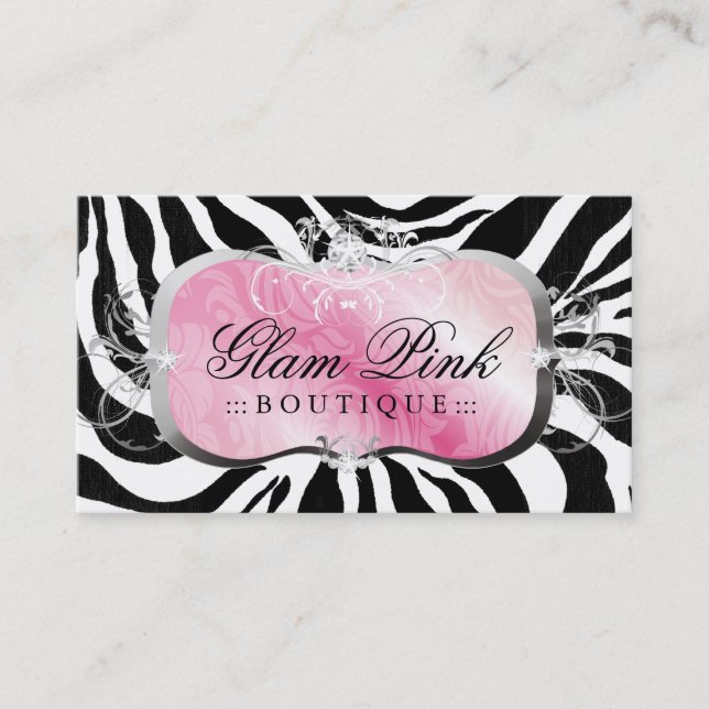 311 Lavish Pink Platter Zebra Business Card (Front)