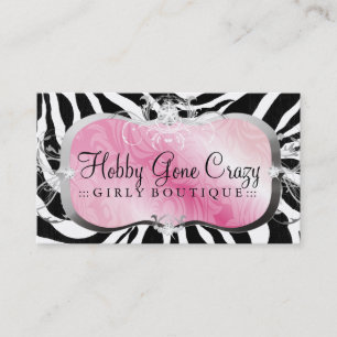 311 Lavish Pink Platter Zebra Business Card