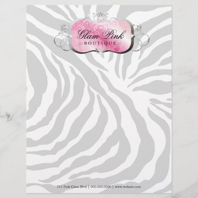 311-Lavish Pink Platter | Zebra Letterhead Design (Front)
