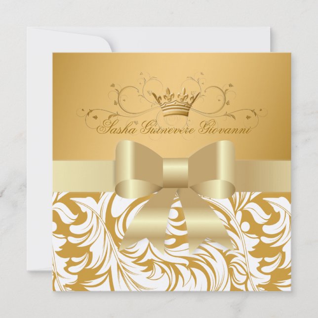 311-Lavishly Golden | Baby Boy/Girl Shower Invitation (Front)