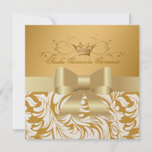311-Lavishly Golden   Baby Boy/Girl Shower Invitation