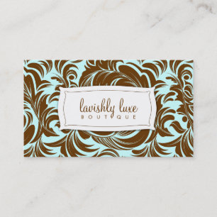 311-Lavishly Lainey Brown & Blue Business Card