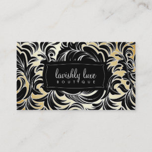 311 Lavishly Lainey White Trim Gold Business Card