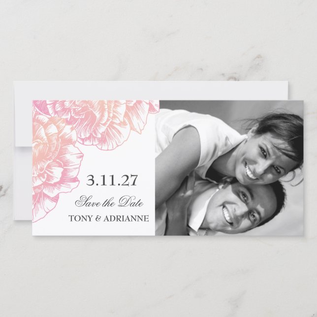 311-Le Plush Fleur - Black et White Save the Date (Front)