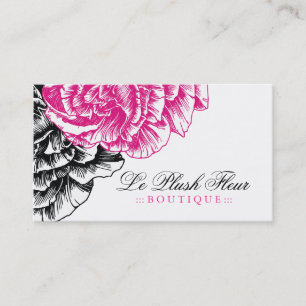 311-Le Plush Fleur - Hot Pink & Black Business Card