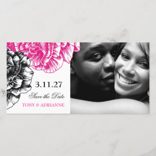 311-Le Plush Fleur - Pink & Black Save the Date