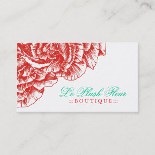 311 Le Plush Fleur Rouge & Turquoise Business Card