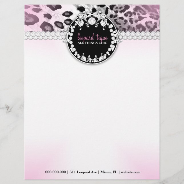 311 Leopard-Tique Pink Fade Letterhead Design (Front)