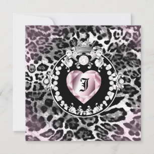 311-Leopard-Tique Queen of Hearts Sweet 16 Invitation