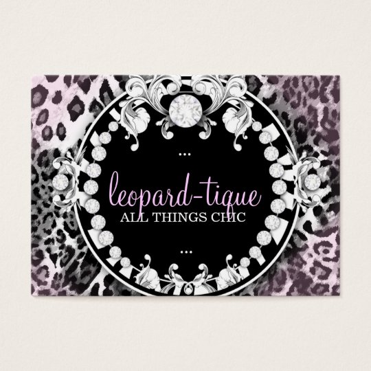 311 Leopard-Tique with Diamonds Pink Fade Business Card