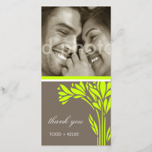 311-LIME FLORAL BURST - THANK U OR SAVE THE DATE YOU CARD