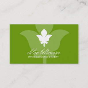 311 Lime Floral Flare Business Card