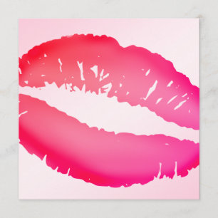 311-Lipstick Kisses   Pink Invitation
