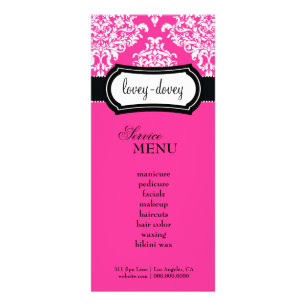 311 Lovey Dovey Damask Rack Card Hot Pink