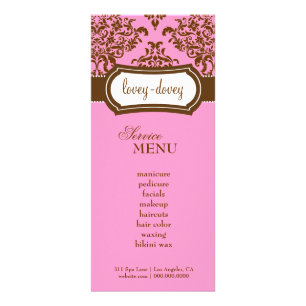 311 Lovey Dovey Damask Rack Card Pink Chocolate