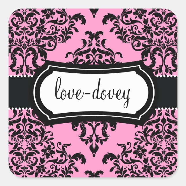 311 Lovey Dovey Damask Sticker Pink (Front)