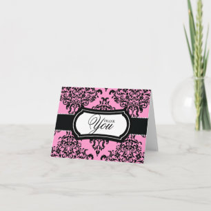 311 Lovey Dovey Damask Thank You Card