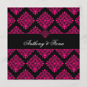 311 Luciana Hot Pink & Black Invitation