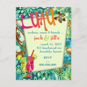 311 LUSCIOUS LUAU INVITATION POSTCARD