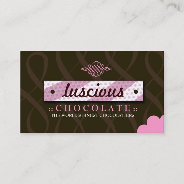 311-LUSCIOUS PINK & CHOCOLATE BUSINESS CARD (Front)