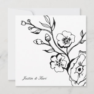 311-Lush Black & White Invitation