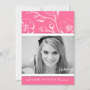 311-Lush Pink Sweet Sixteen Invitation