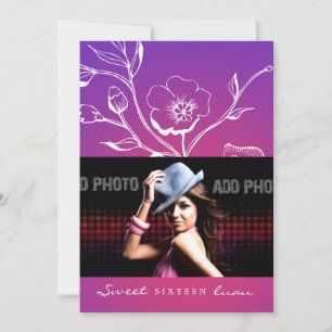 311-Lush Purple Radiance Sweet Sixteen Invitation