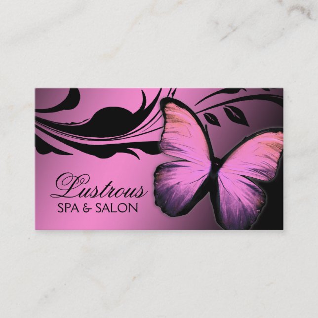 311 Lustrous Butterfly Pink Pout Business Card (Front)