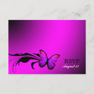 311 Lustrous Butterfly Pink Purple RSVP Card